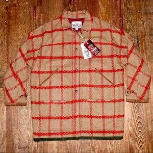 Woolrich White Collection Window Pane Plaid Coat